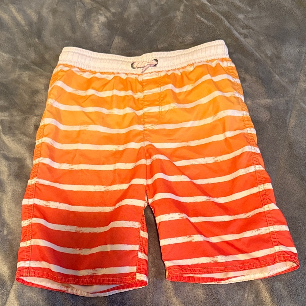 Old Navy Kids Orange Striped Swim Trunks